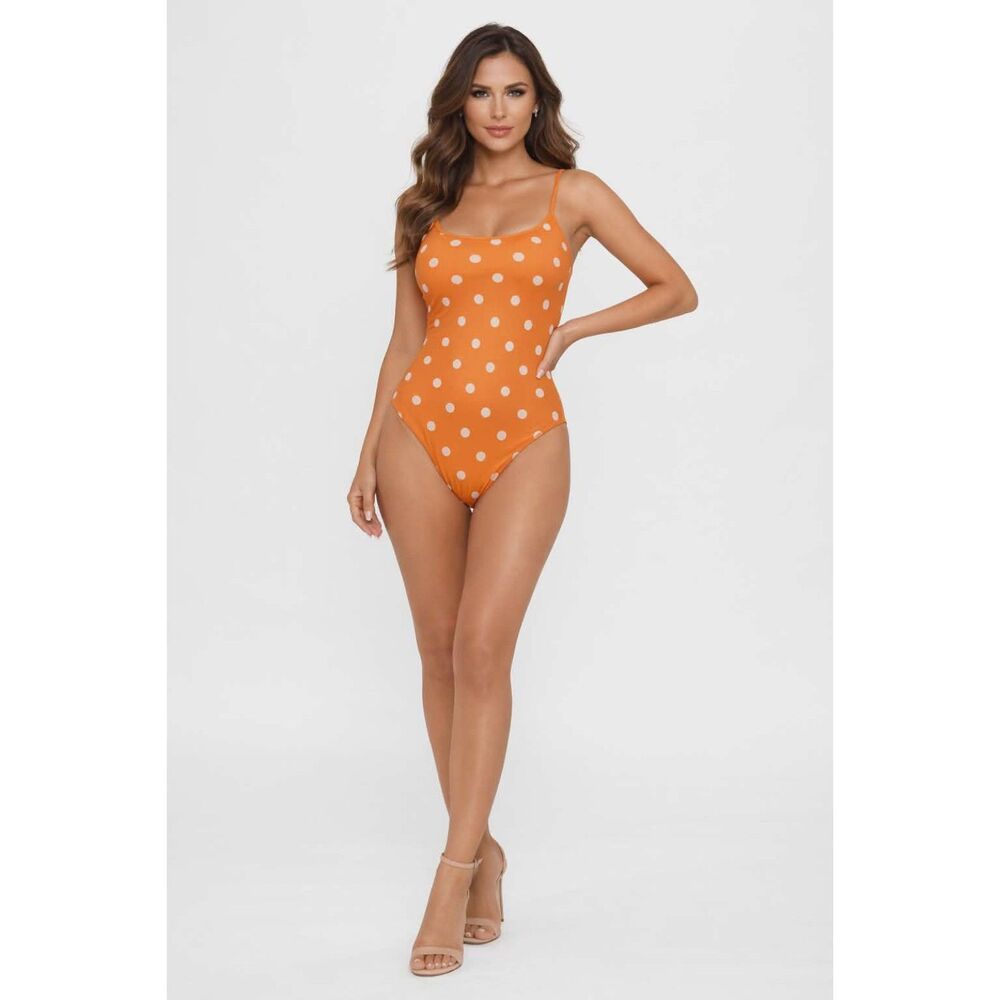Old Navy One 1 Piece Bathing Swim Suit Scoop Neck Orange WOMAN'S WOMEN'S MEDIUM